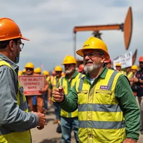 petroleiros protestam